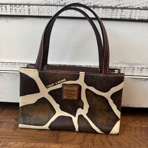Dooney & Bourke Brown and Cream Giraffe-Print Satchel